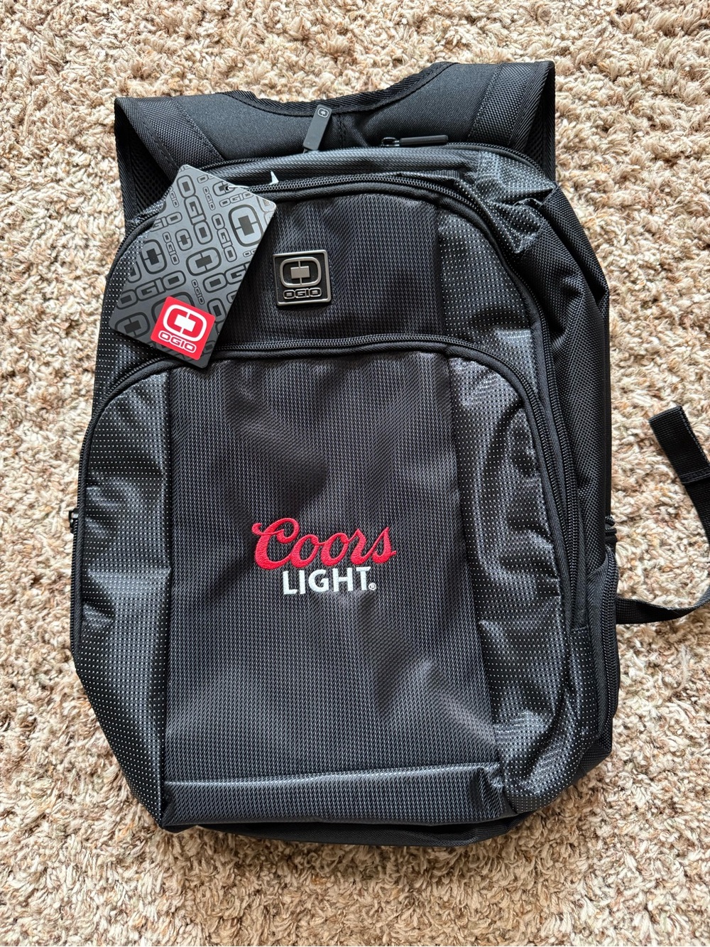 OGIO Black Backpack with Red & White Coors Light Logo
